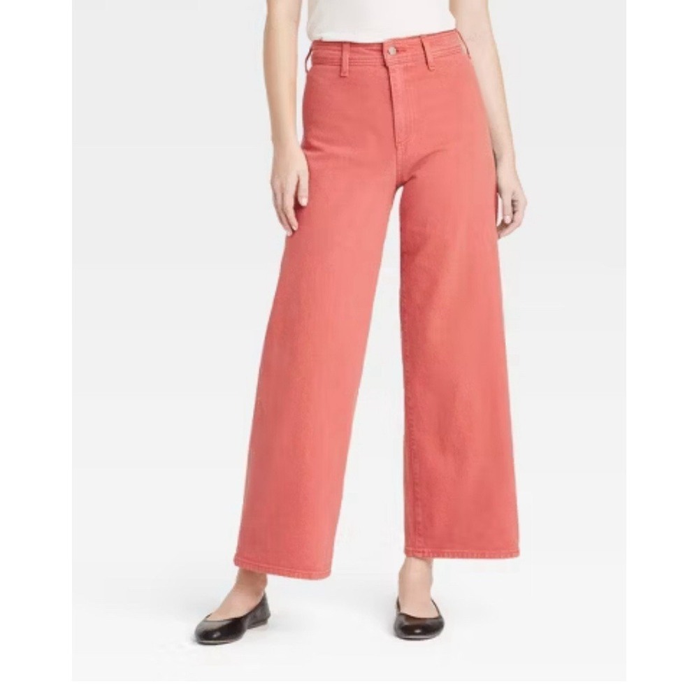 Universal Thread High-Rise Wide Leg Jeans - Coral Pink